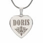 Doris - Engraved Heart Pendant Necklace