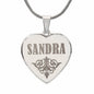 Sandra - Engraved Heart Pendant Necklace