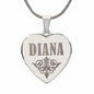 Diana - Engraved Heart Pendant Necklace