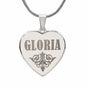Gloria - Engraved Heart Pendant Necklace