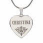 Christina - Engraved Heart Pendant Necklace