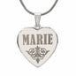Marie - Engraved Heart Pendant Necklace