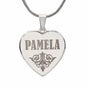 Pamela - Engraved Heart Pendant Necklace