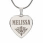 Melissa - Engraved Heart Pendant Necklace