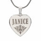 Janice - Engraved Heart Pendant Necklace