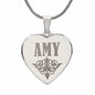 Amy - Engraved Heart Pendant Necklace