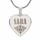 Sara - Engraved Heart Pendant Necklace