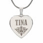 Tina - Engraved Heart Pendant Necklace
