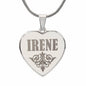 Irene - Engraved Heart Pendant Necklace