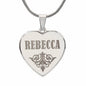 Rebecca - Engraved Heart Pendant Necklace