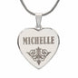 Michelle - Engraved Heart Pendant Necklace