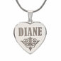 Diane - Engraved Heart Pendant Necklace