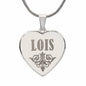 Lois - Engraved Heart Pendant Necklace