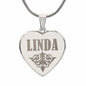 Linda - Engraved Heart Pendant Necklace