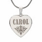 Carol - Engraved Heart Pendant Necklace