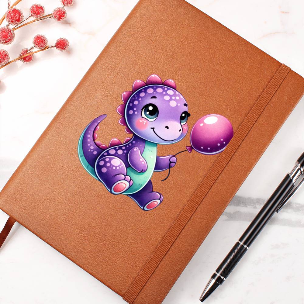 Colorful Baby Dinosaur 112 - Vegan Leather Journal