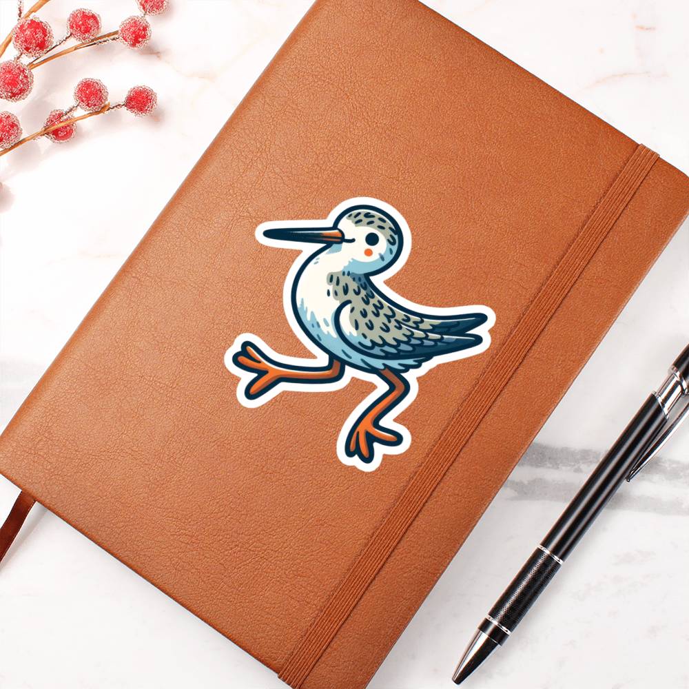 Cute Sandpiper sticker 156 - Vegan Leather Journal