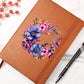 Floral Flower Wreath 035 - Vegan Leather Journal