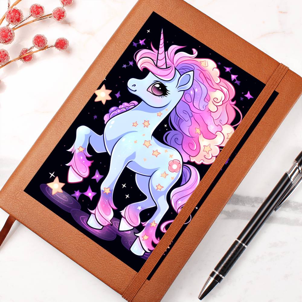 Cute Unicorn 042 - Vegan Leather Journal