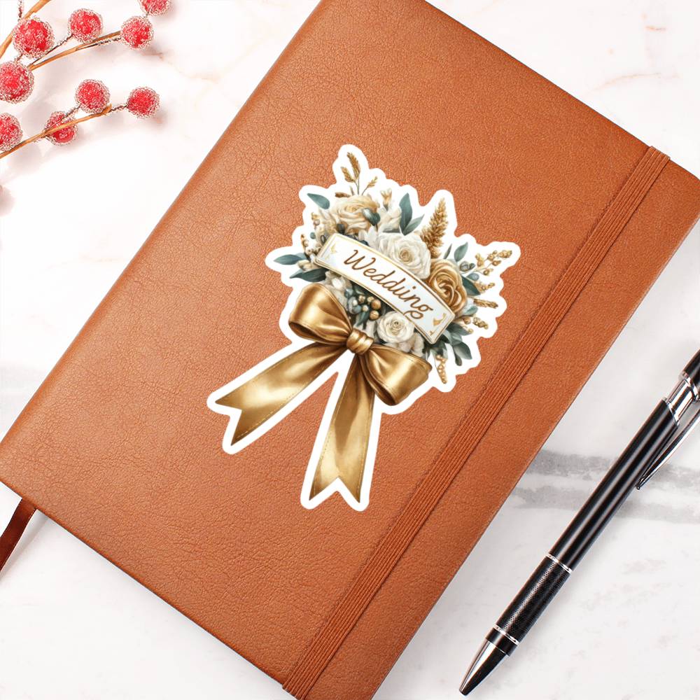 Luxury Wedding Decor Sticker 056 - Vegan Leather Journal
