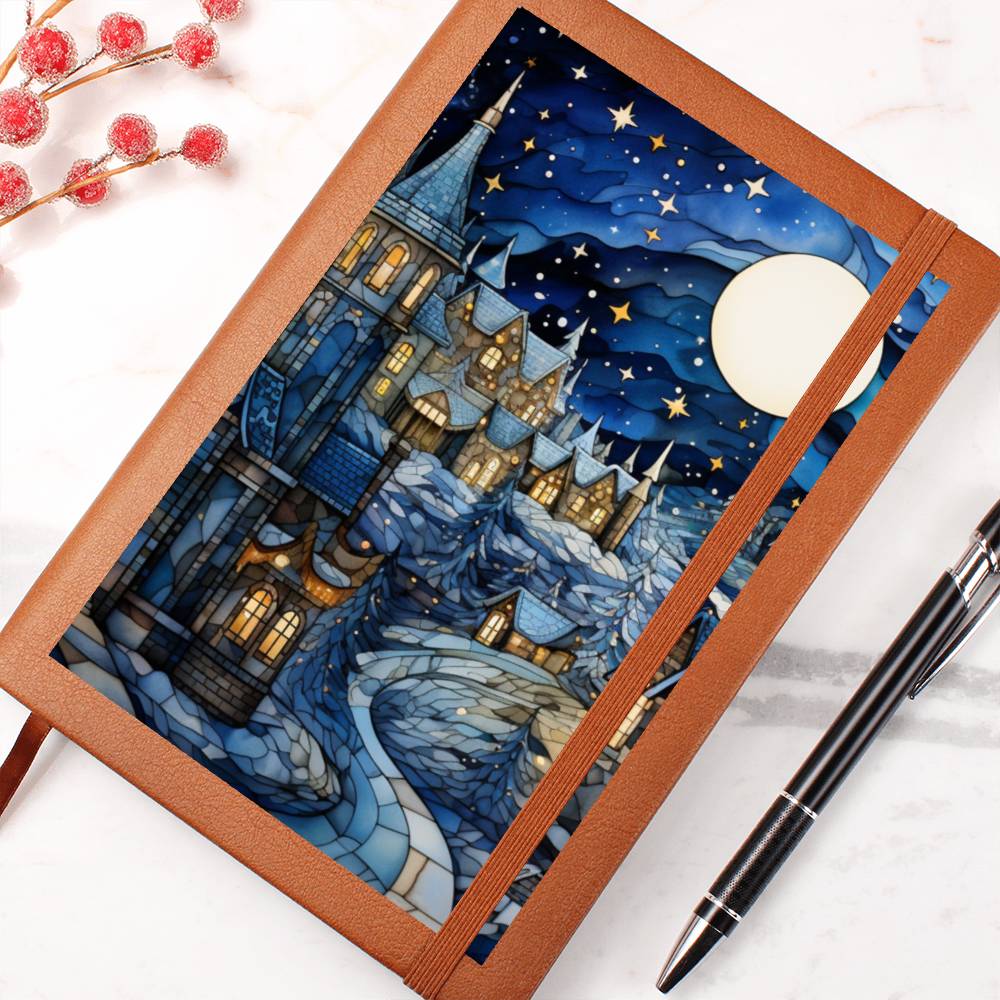 Christmas Stained Glass Design 010 - Vegan Leather Journal