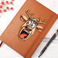 Funny Reindeer Face 11 - Vegan Leather Journal