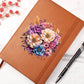 Floral Flower Wreath 070 - Vegan Leather Journal