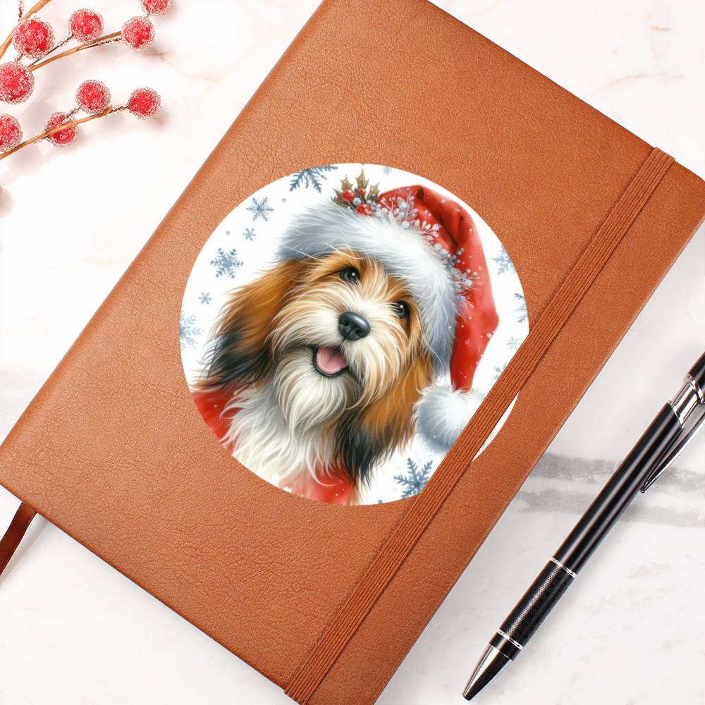 Christmas Dog - Petit Basset Griffon Vendeen - Vegan Leather Journal