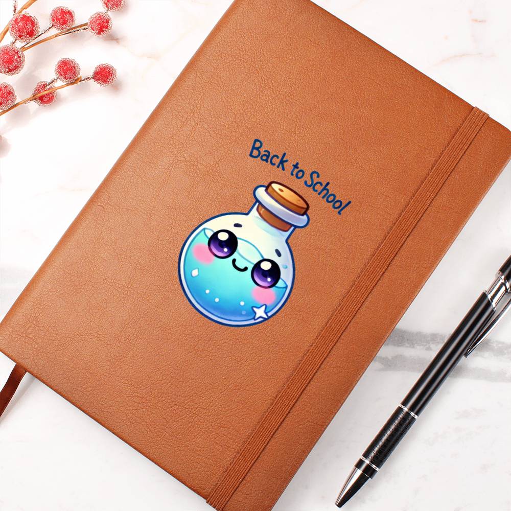 Cute Back to School Sticker 052 - Vegan Leather Journal