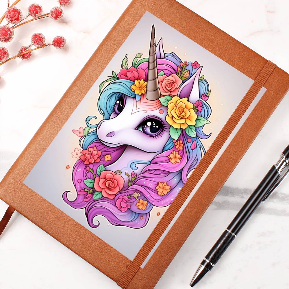Cute Unicorn 022 - Vegan Leather Journal