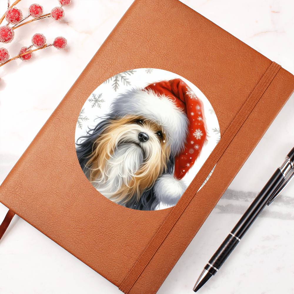 Christmas Dog - Lowchen - Vegan Leather Journal