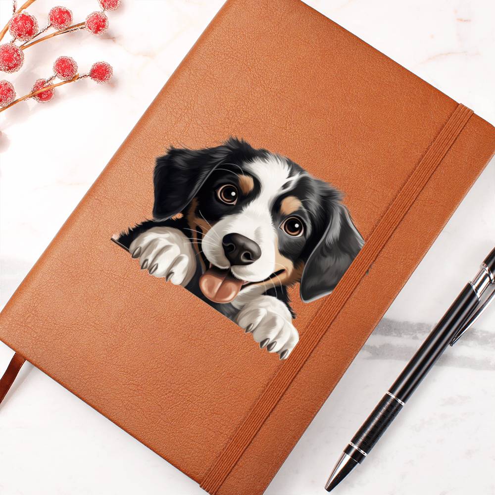 Appenzeller Sennenhund Peeking - Vegan Leather Journal