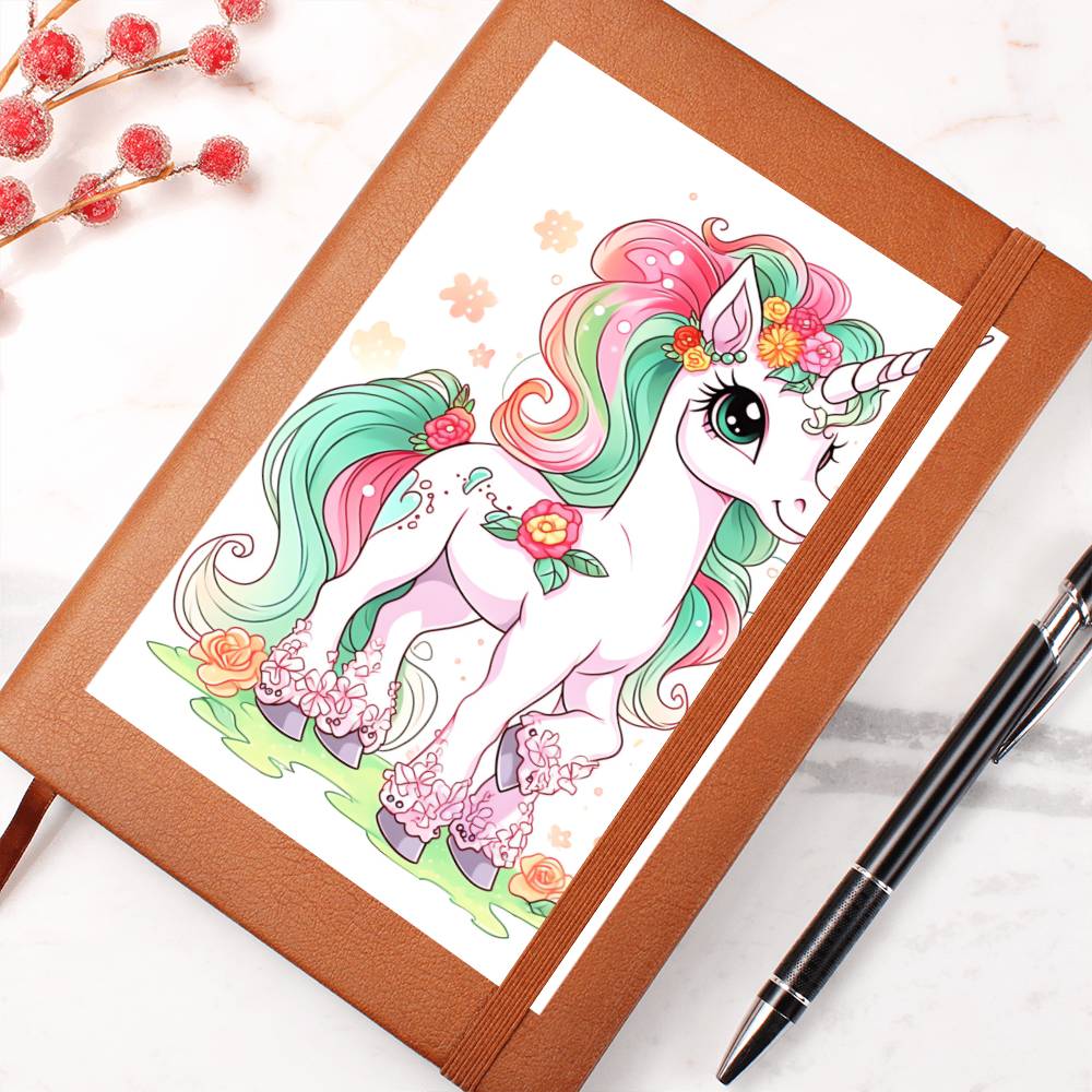 Cute Unicorn 118 - Vegan Leather Journal