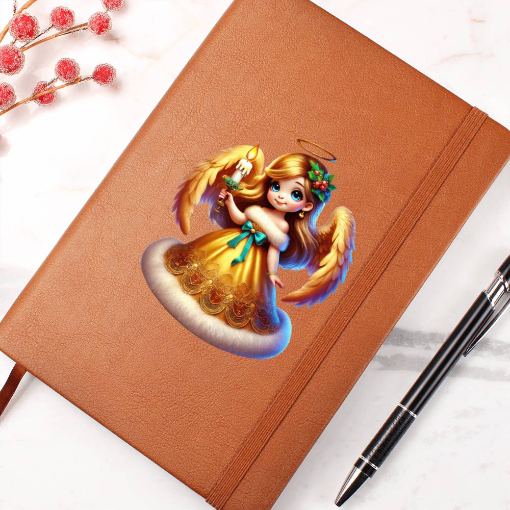 Cute Christmas Angel 017 - Vegan Leather Journal