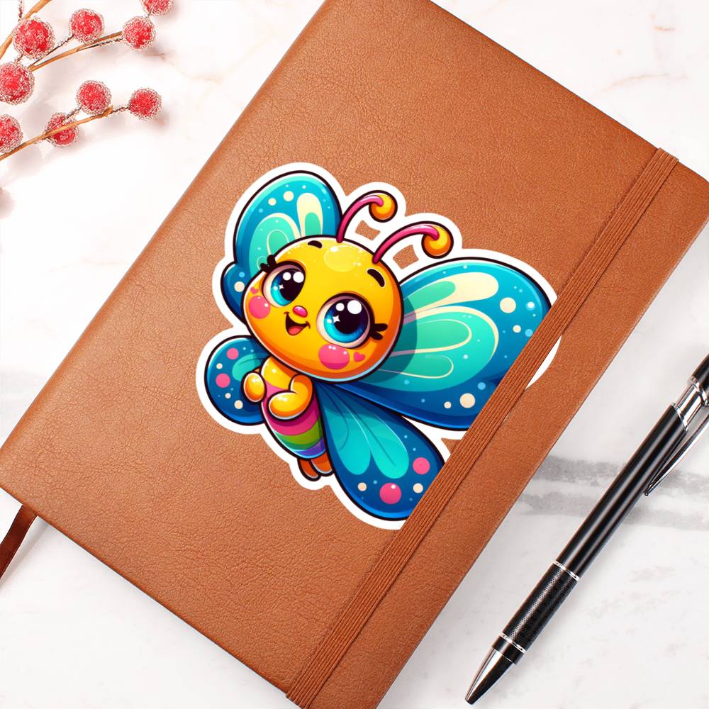 Cute Butterfly sticker 18 - Vegan Leather Journal