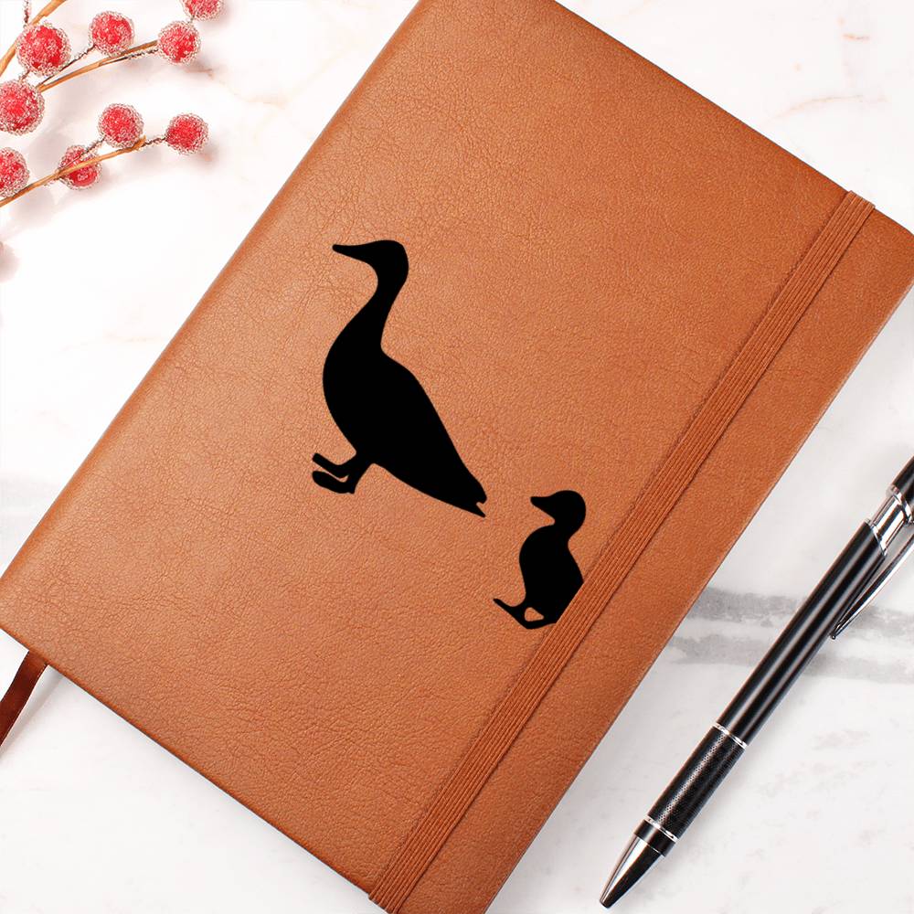 Mama Duck With 1 Duckling - Vegan Leather Journal