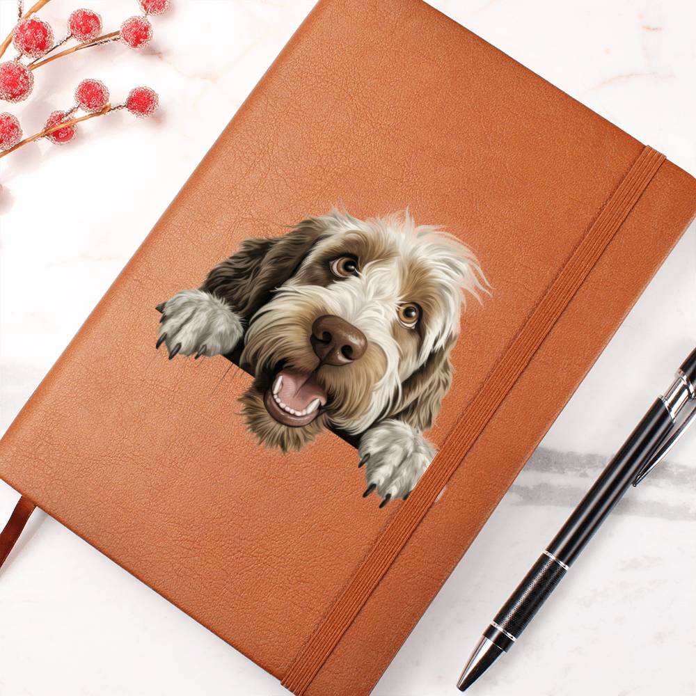 Spinone Italiano Peeking - Vegan Leather Journal