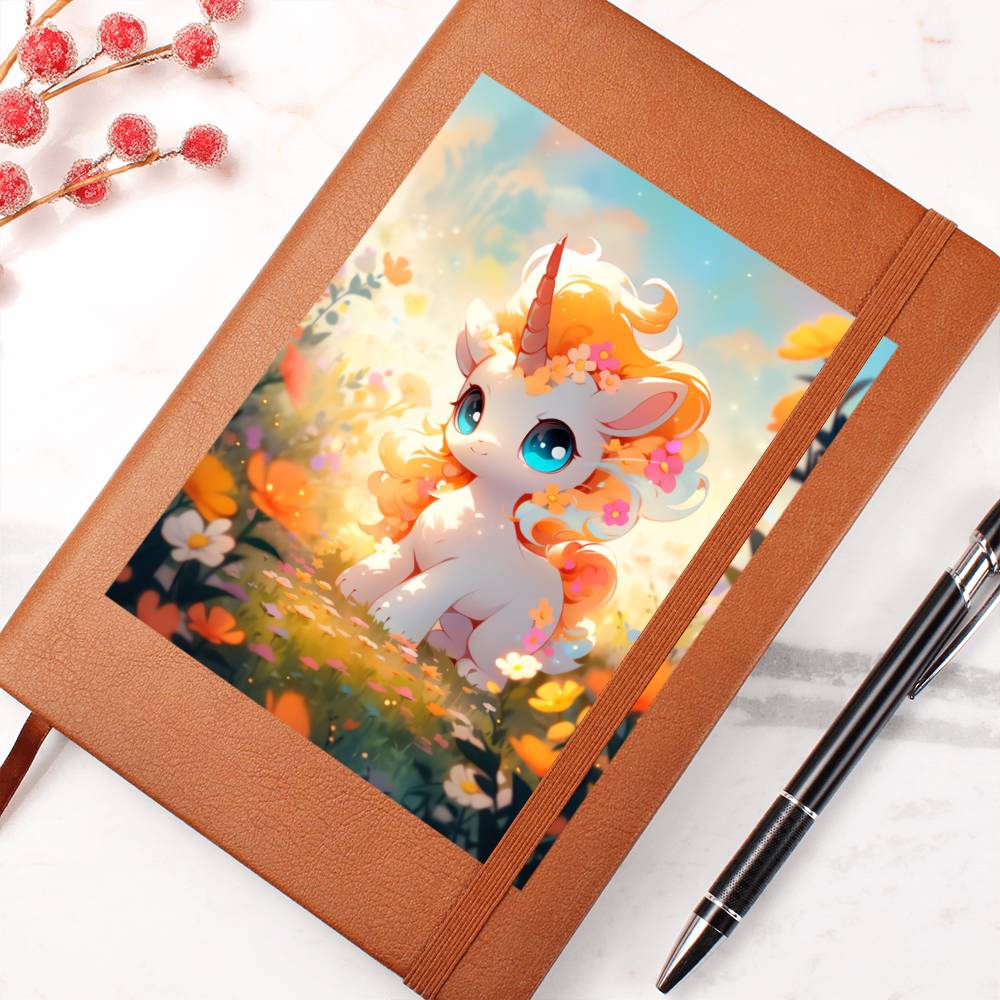 Cute Unicorn 052 - Vegan Leather Journal