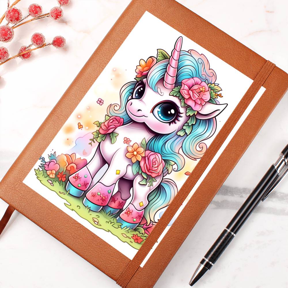 Cute Unicorn 049 - Vegan Leather Journal