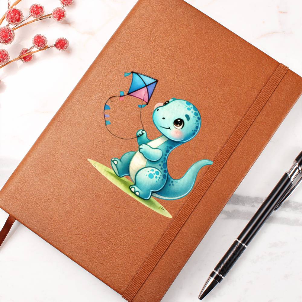 Colorful Baby Dinosaur 093 - Vegan Leather Journal