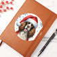 Christmas Dog - English Springer Spaniel - Vegan Leather Journal