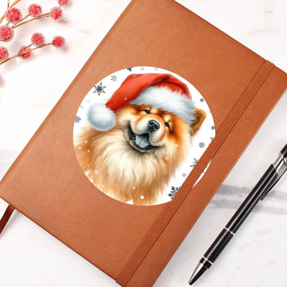 Christmas Dog - Chow Chow - Vegan Leather Journal