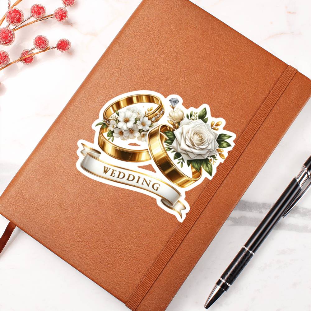 Luxury Wedding Decor Sticker 014 - Vegan Leather Journal