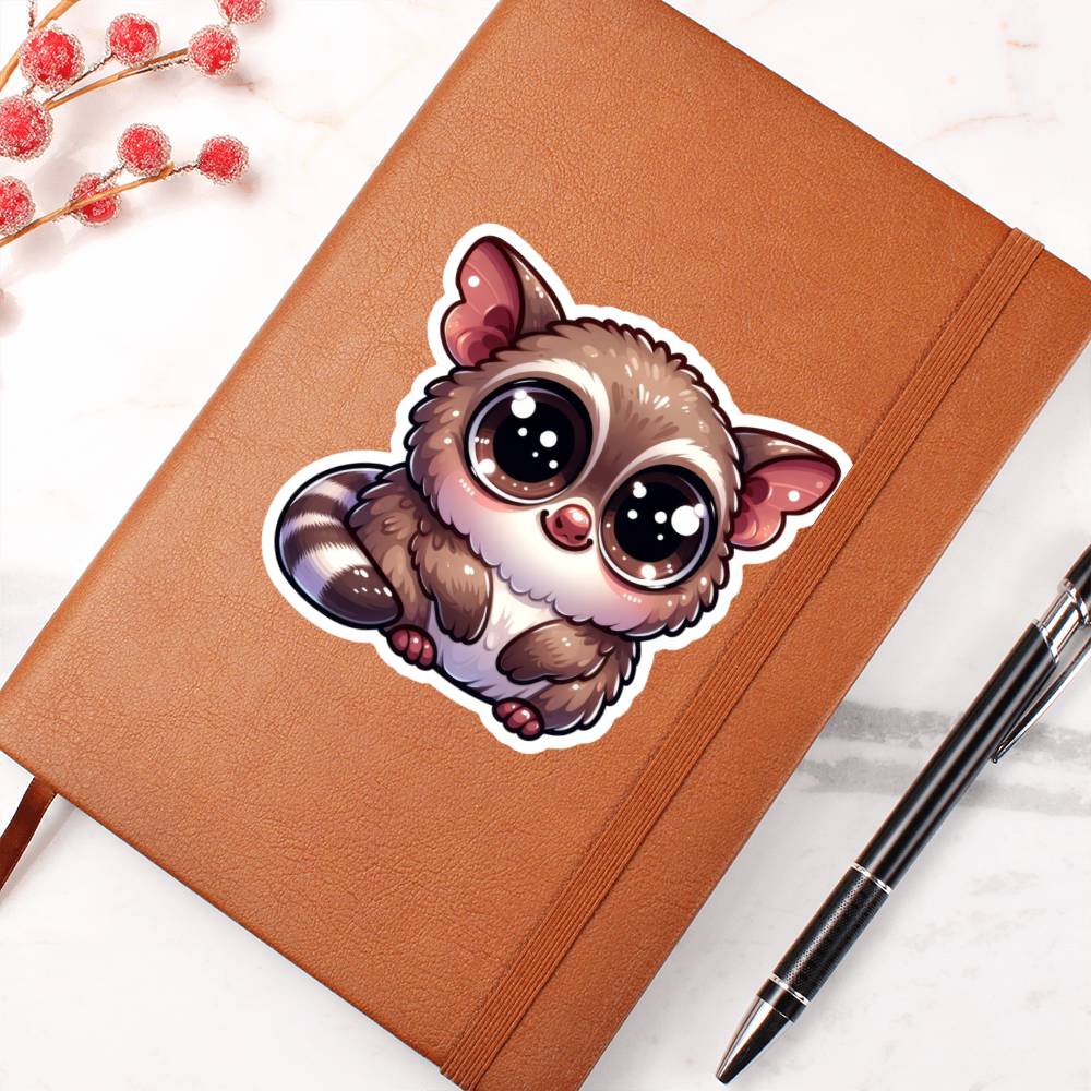Cute Bushbaby sticker 17 - Vegan Leather Journal