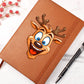 Funny Reindeer Face 04 - Vegan Leather Journal
