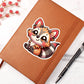 Cute Aardwolf sticker 02 - Vegan Leather Journal