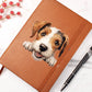 Wire Fox Terrier Peeking - Vegan Leather Journal
