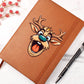 Funny Reindeer Face 18 - Vegan Leather Journal