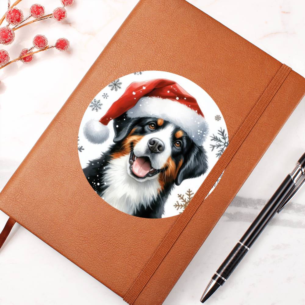 Christmas Dog - Entlebucher Mountain - Vegan Leather Journal