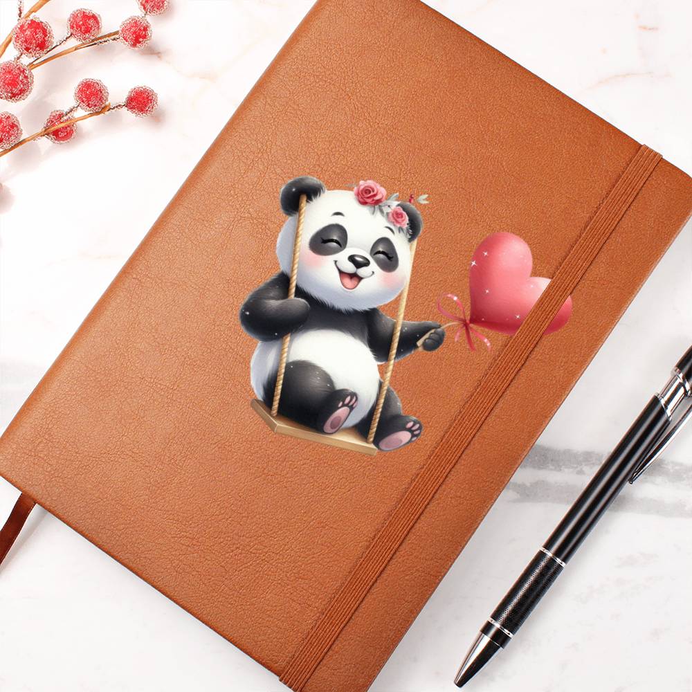 Valentine's Day Panda 015 - Vegan Leather Journal